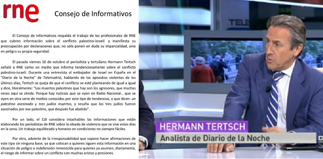 Hermann Tertsch “pone en peligro e indefensión” a los periodistas de Radio Nacional de España en Israel