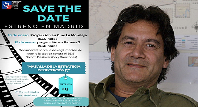 Las comunidades judías de Madrid y Barcelona presentan un documental para desmontar el BDS, con su director Pierre Rehov