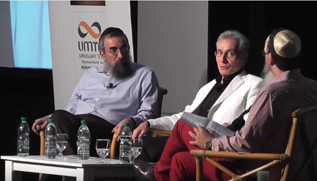 Ser judío en el siglo XXI, con Marcos Aguinis y los rabinos Tzvi Grunblatt y Eliezer Shemtov (Punta del Este, Uruguay, 11/1/2015)
