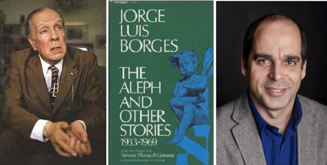 Jorge Luis Borges, Argentinian Writer, with Alfredo Alonso Estenoz