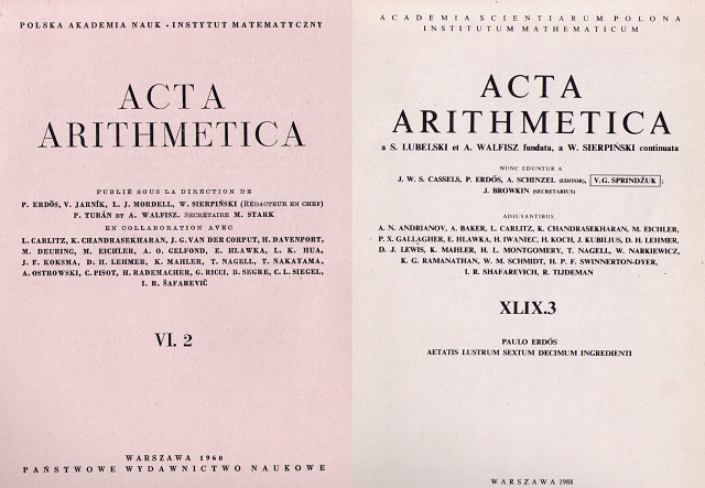 Dos matemáticos unidos por una revista de aritmética